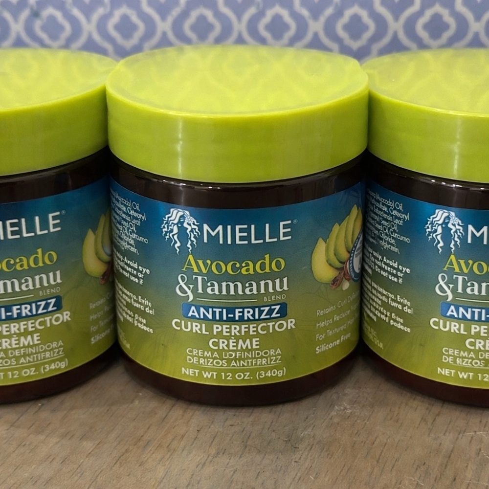 Lot of 3 Mielle Avocado & Tamanu Anti-Frizz Curl Perfector Creme 12 oz